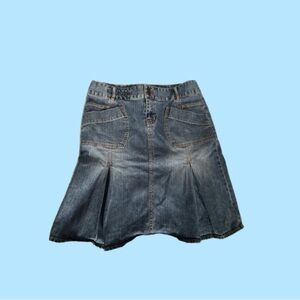 VINTAGE Y2K PLEATED DENIM MIDI SKIRT 🦋